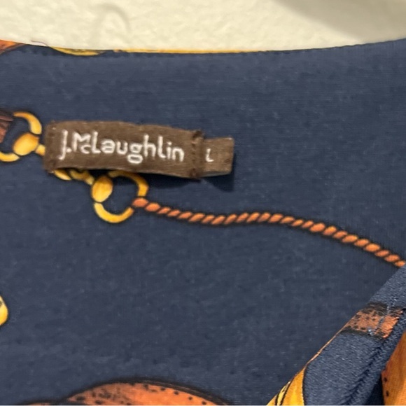 Navy Blue Equestrian Print Dress - Picture 2 of 3